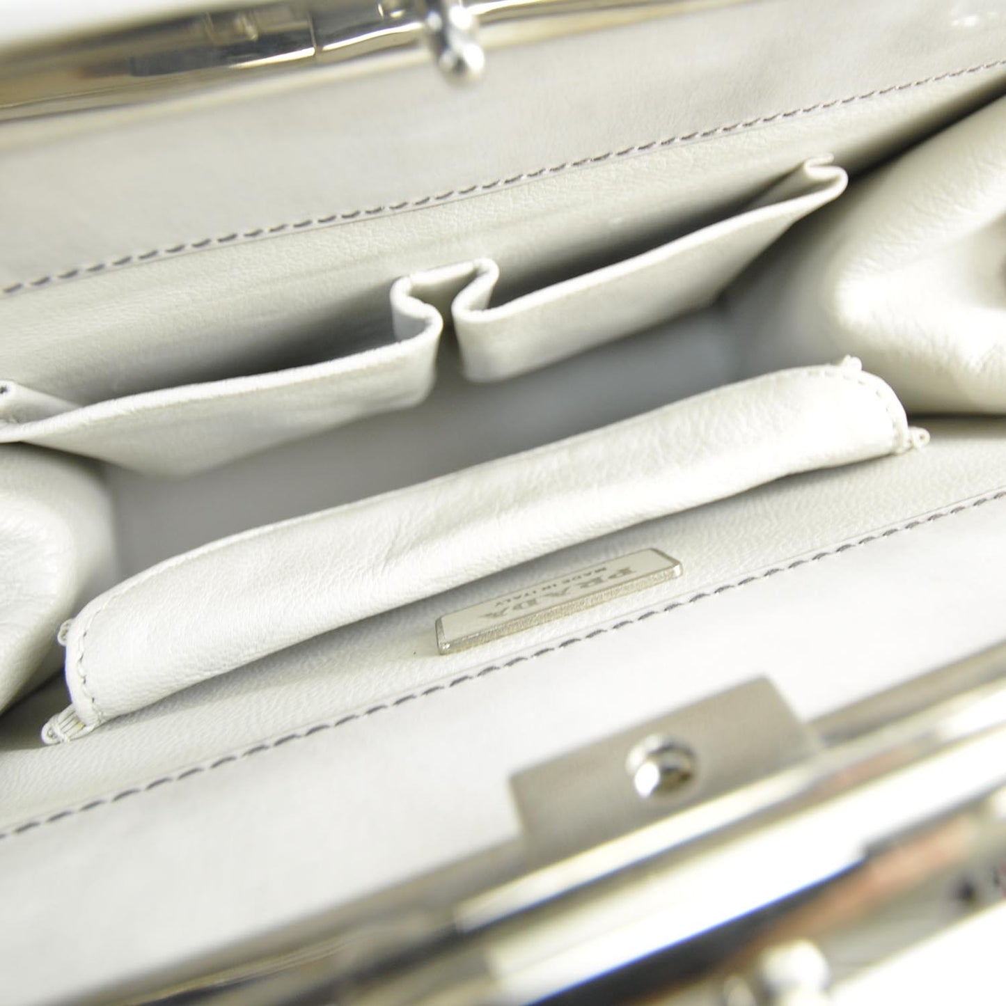 Spazzolato Logo Print Framed Bag Quarzo