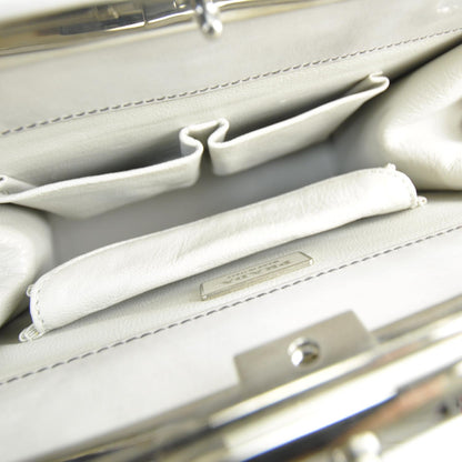 Prada Spazzolato Logo Print Framed Bag Quarzo 6 of 8