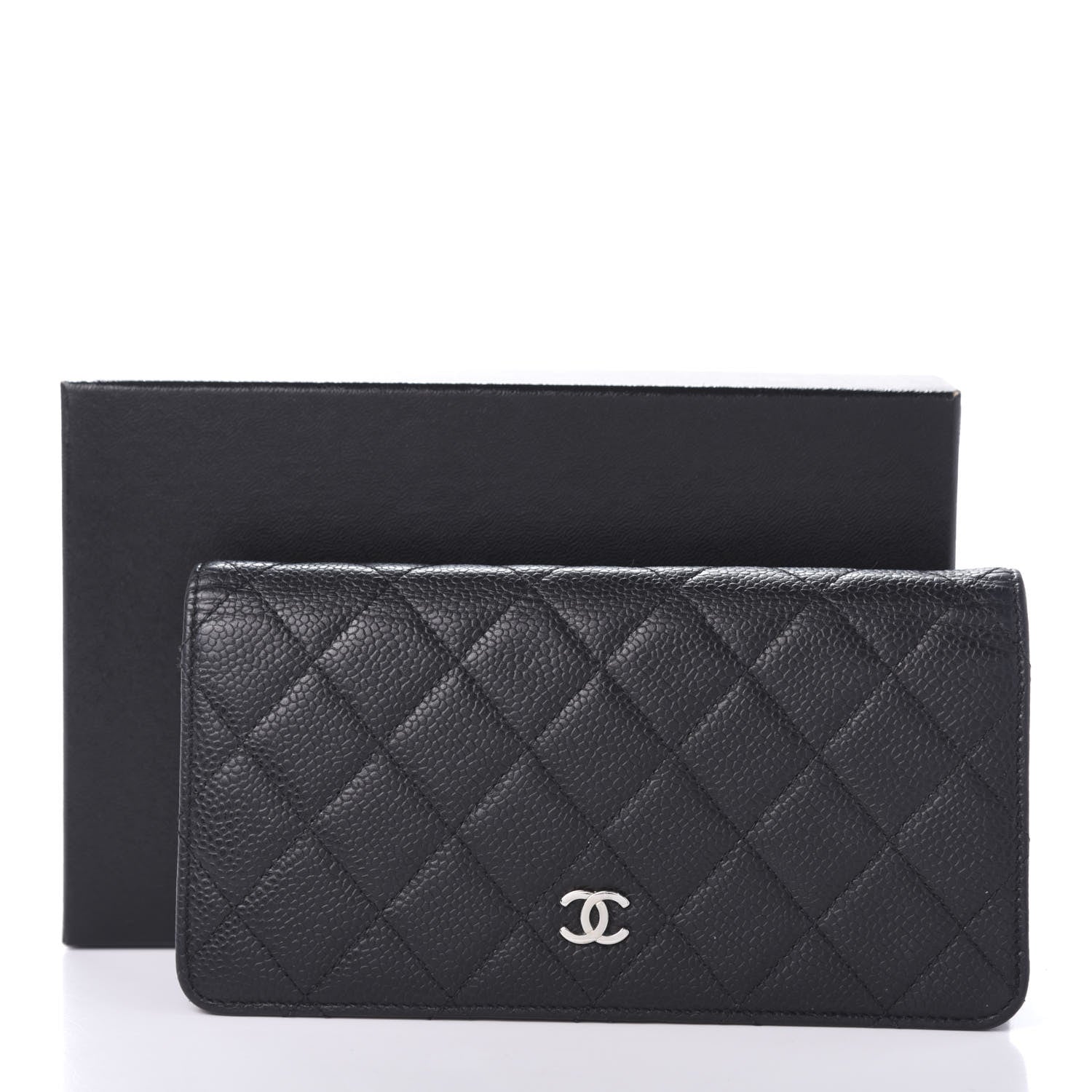 Chanel Caviar Quilted Yen Wallet Black 17 of 17