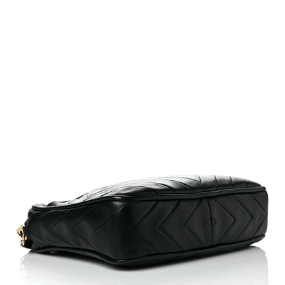 Chanel Lambskin Chevron Quilted Tassel Camera Case Black 4 of 14