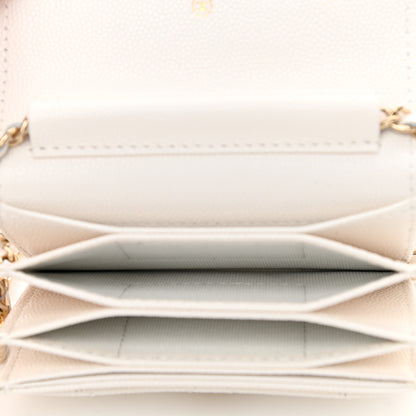 Chanel Caviar Quilted Belt Bag With Charms On Chain White 6 of 15