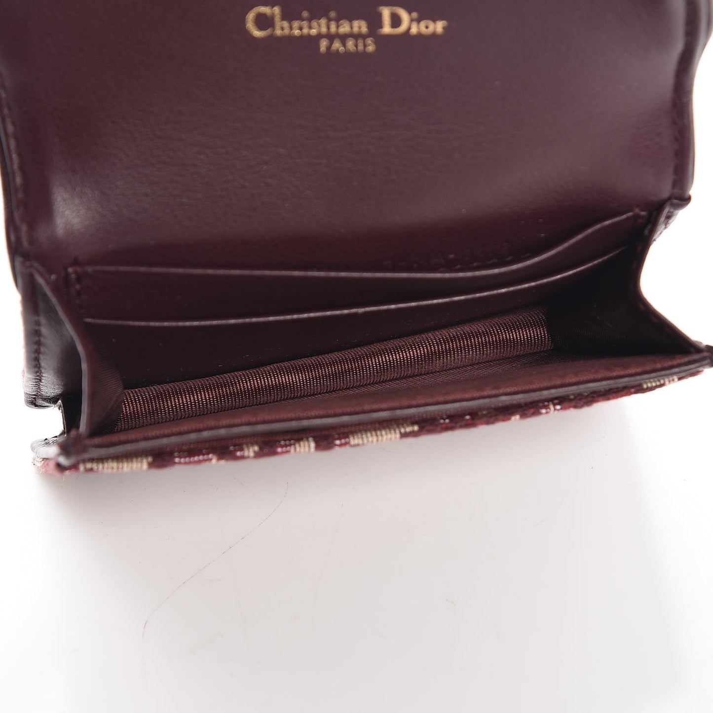 Oblique Saddle Card Holder Bordeaux