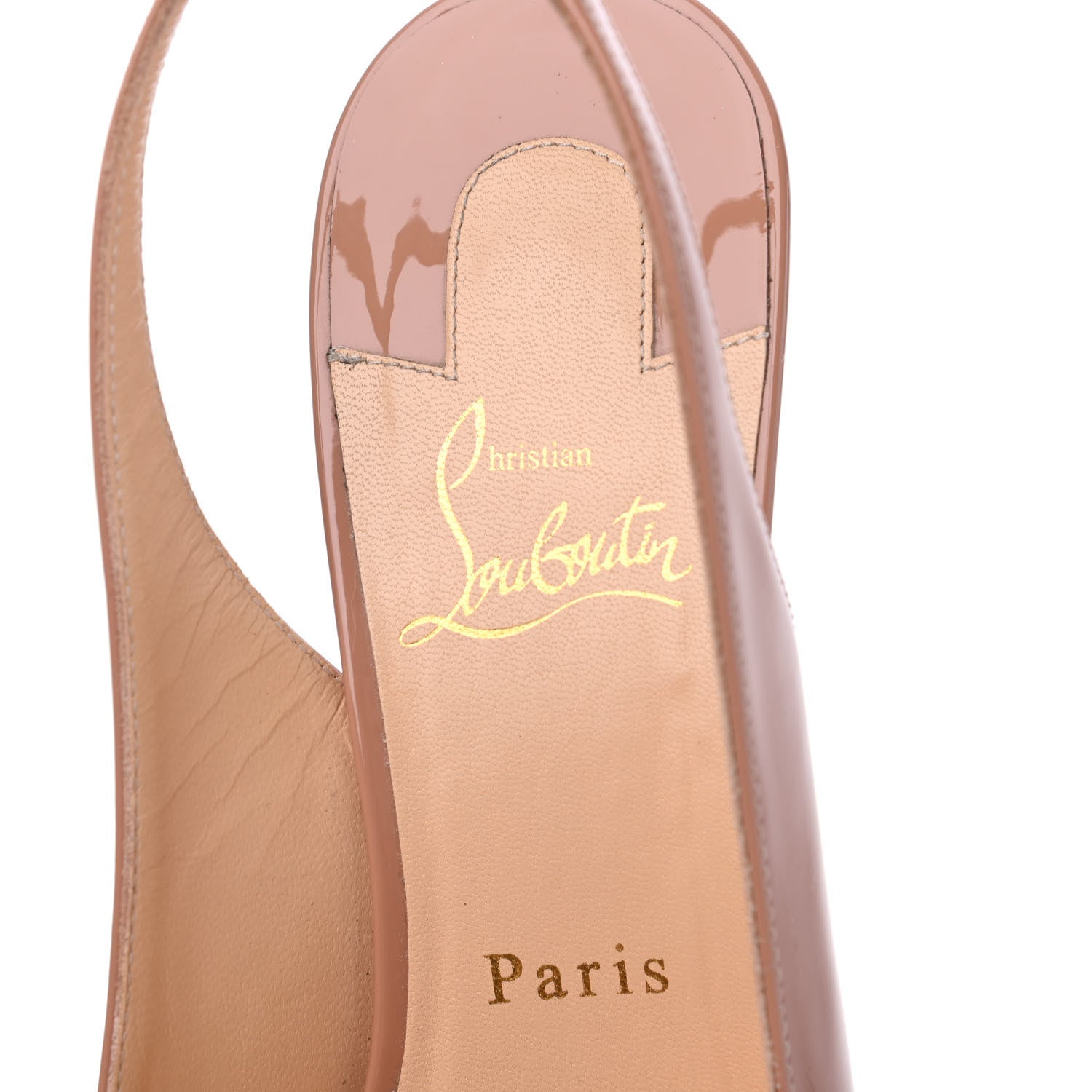 Christian Louboutin Patent Kate Sling 85 Pumps 38.5 Nude 6 of 23