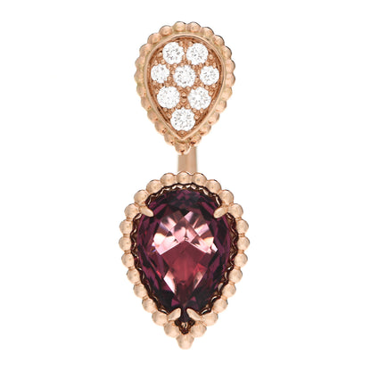 Boucheron 18K Rose Gold Diamond Garnet Serpent Boheme Single Earring 1 of 6