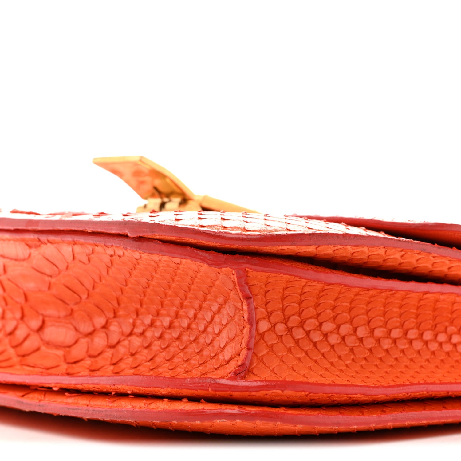 Celine Snakeskin Medium Classic Box Flap Orange 9 of 17