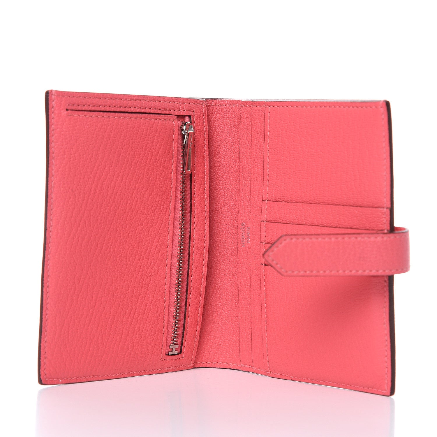 Hermes Chevre Mysore Bearn Compact Wallet Rose Lipstick 5 of 11