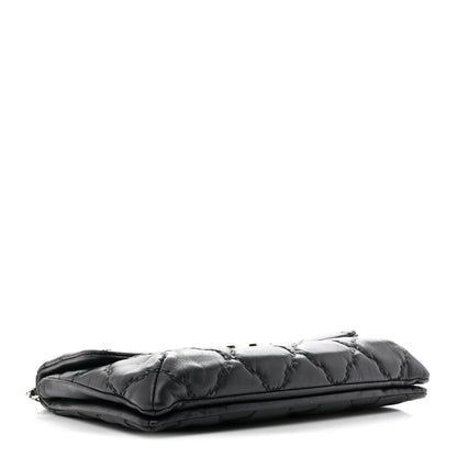 Chanel Calfskin Quilted Double Stitch Hamptons Clutch with Chain Black 3 of 11