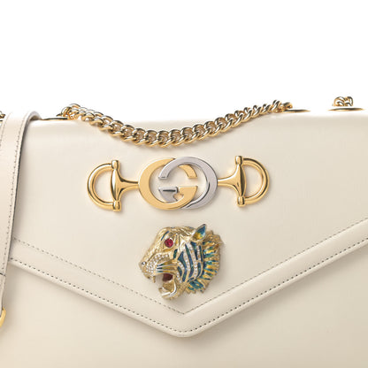 Gucci Vitello Palmellato Lux Crystal Medium Rajah Shoulder Bag Mystic White Multicolor 8 of 16