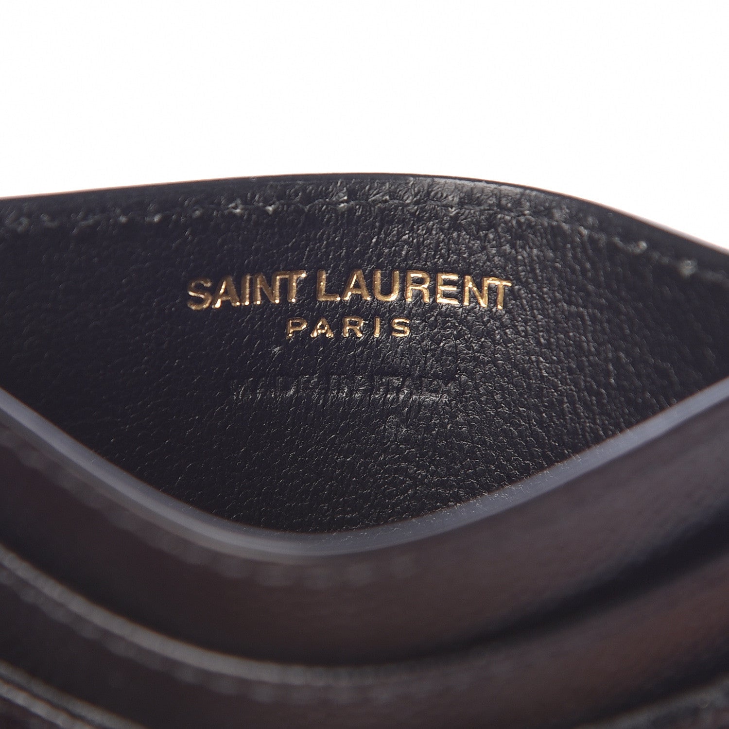 Saint Laurent Grain De Poudre Matelasse Chevron Monogram Credit Card Case Black 6 of 8