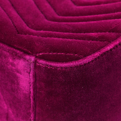 Gucci Velvet Matelasse GG Marmont Dome Backpack Fuchsia Violet Cyclamen 9 of 9