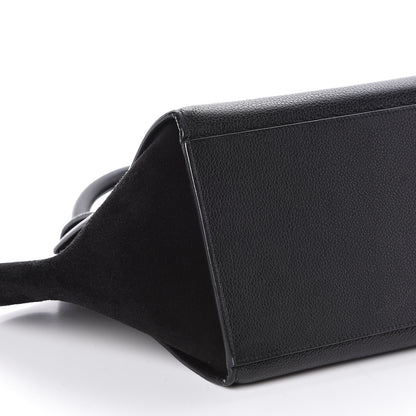 Celine Drummed Calfskin Suede Small Trapeze Black 8 of 9