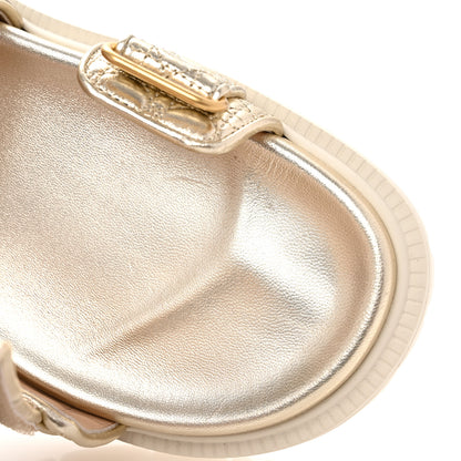 Christian Dior Laminated Sheepskin Cannage Dioract Sandals 38 Pale Gold 10 of 12