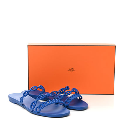 Hermes Rubber Chaine d'Ancre Rivage Sandals 38 Bleu Smalt 8 of 8