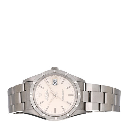 Rolex Stainless Steel 34mm Oyster Perpetual Date Watch Silver 15210 2 of 4