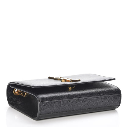 Saint Laurent Grain De Poudre Small Monogram Kate Satchel Black 4 of 6