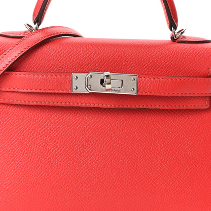 Hermes Epsom Mini Kelly Sellier 20 Rouge Tomate 8 of 10