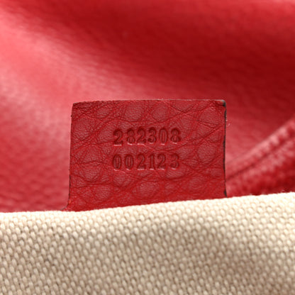 Gucci Pebbled Calfskin Large Soho Shoulder Bag Red 7 of 10