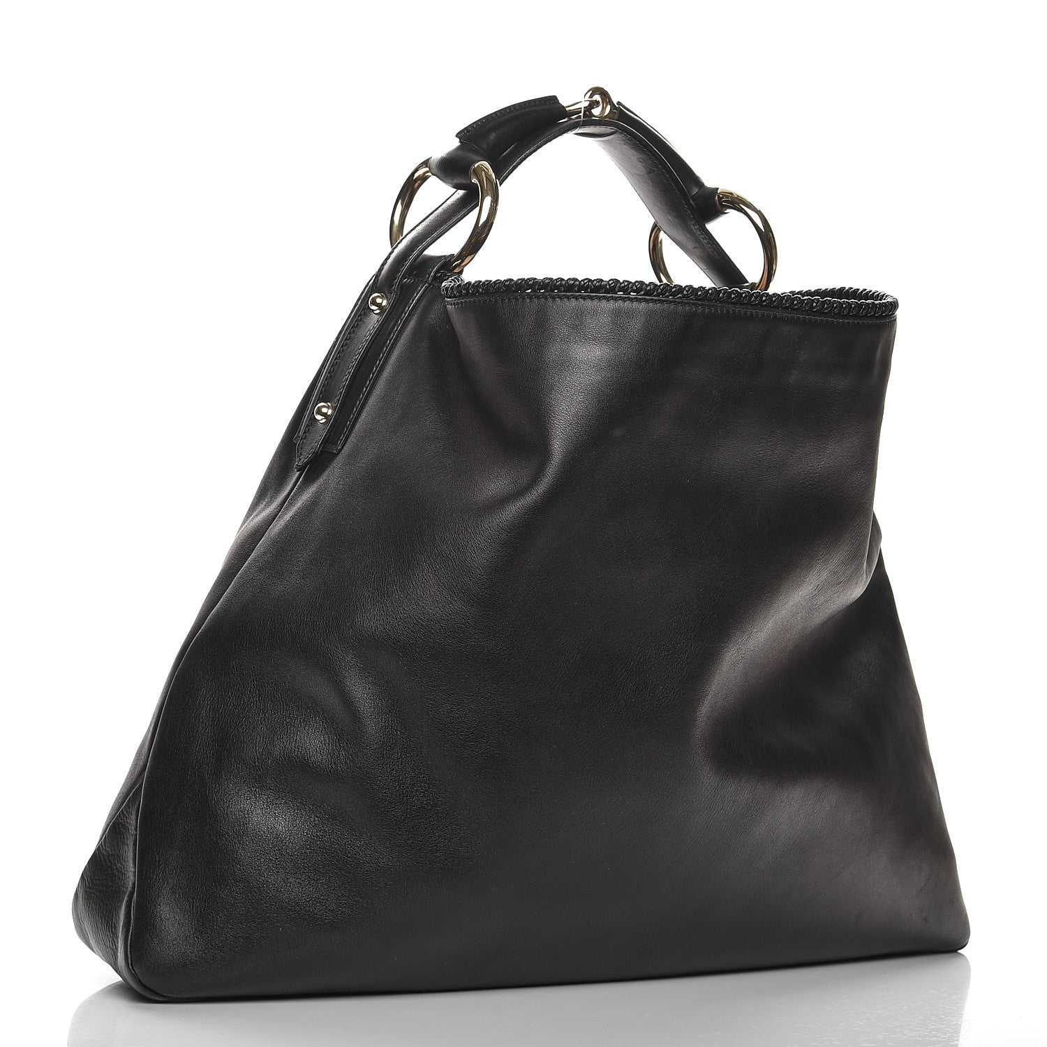 Gucci Calfskin Large Horsebit Chain Hobo Black 3 of 10