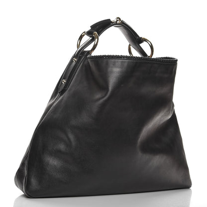 Gucci Calfskin Large Horsebit Chain Hobo Black 3 of 10