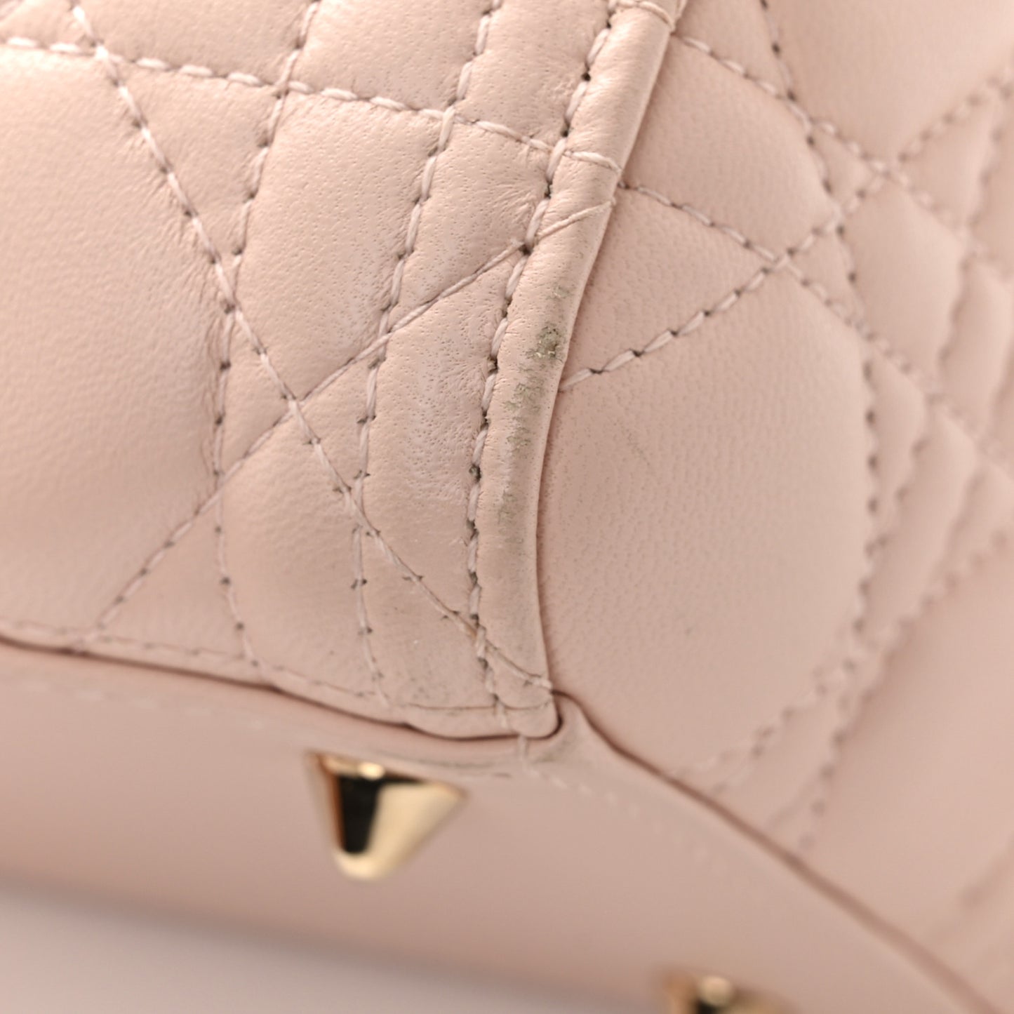 CHRISTIAN DIOR Lambskin Cannage Medium Lady Dior Light Pink