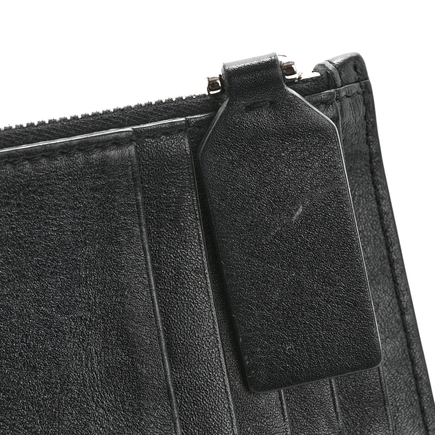 Calfskin Skull Logo Coin Case Card Holder Black