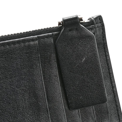Valentino Garavani Calfskin Skull Logo Coin Case Card Holder Black 8 of 11