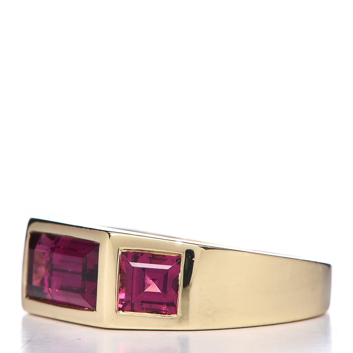 18K Yellow Gold Rubellite Paloma's Studio Baguette Three-Stone Ring 50 5.5