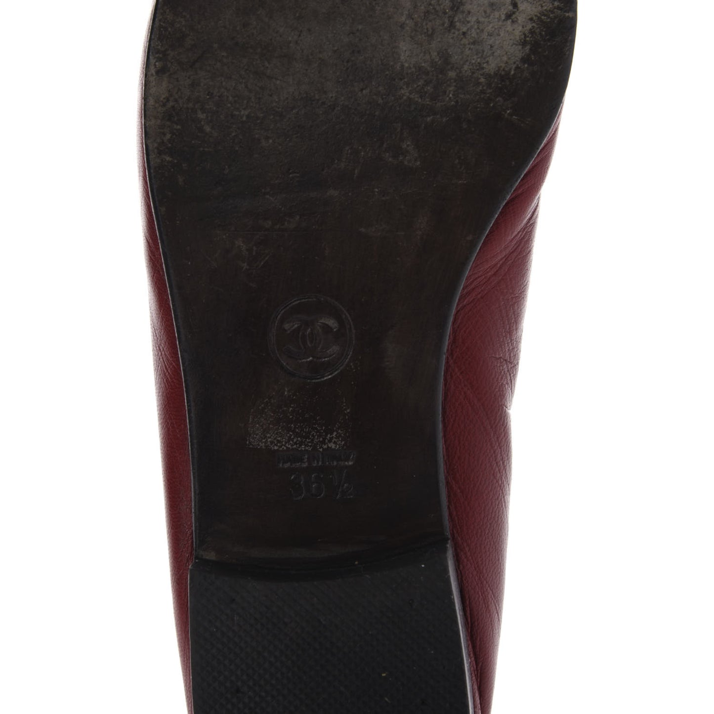 Goatskin CC Ballerina Flats 36.5 Red