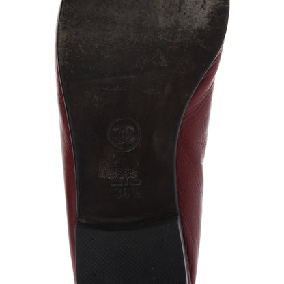 Chanel Goatskin CC Ballerina Flats 36.5 Red 7 of 8
