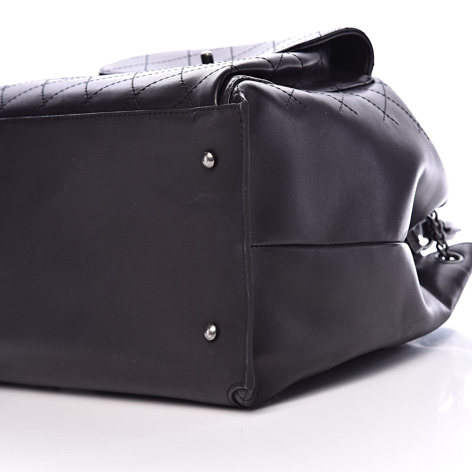 Chanel Calfskin Stitched Large Urban Luxury Drawstring Backpack Black 10 of 11