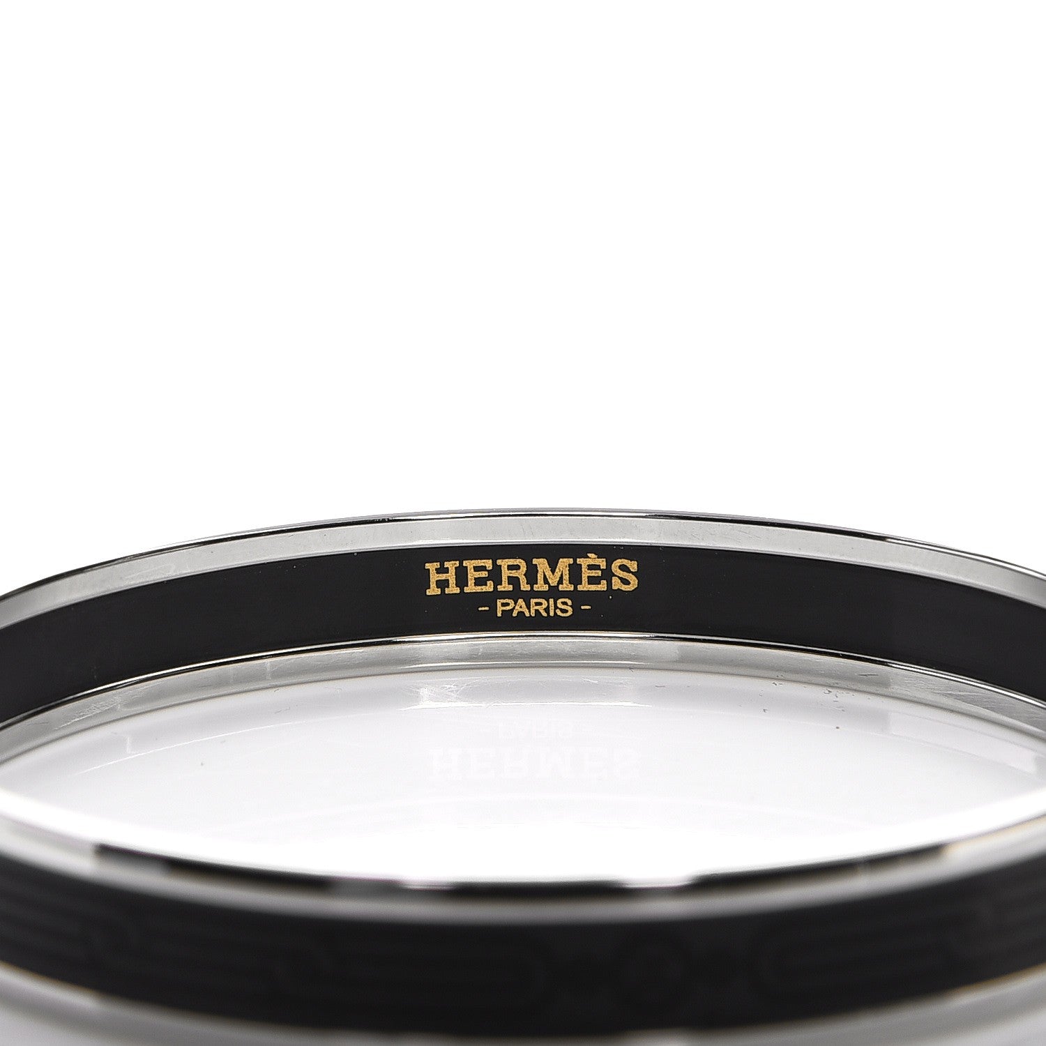 Hermes Enamel Printed Narrow Sellier Bracelet 65 Black 4 of 6