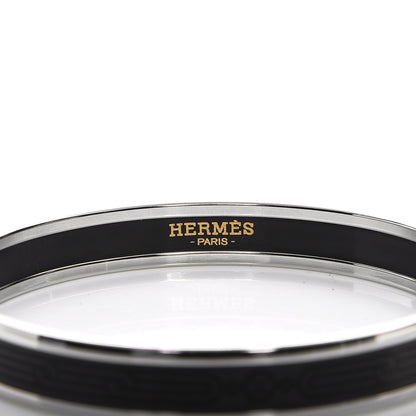 Hermes Enamel Printed Narrow Sellier Bracelet 65 Black 4 of 6