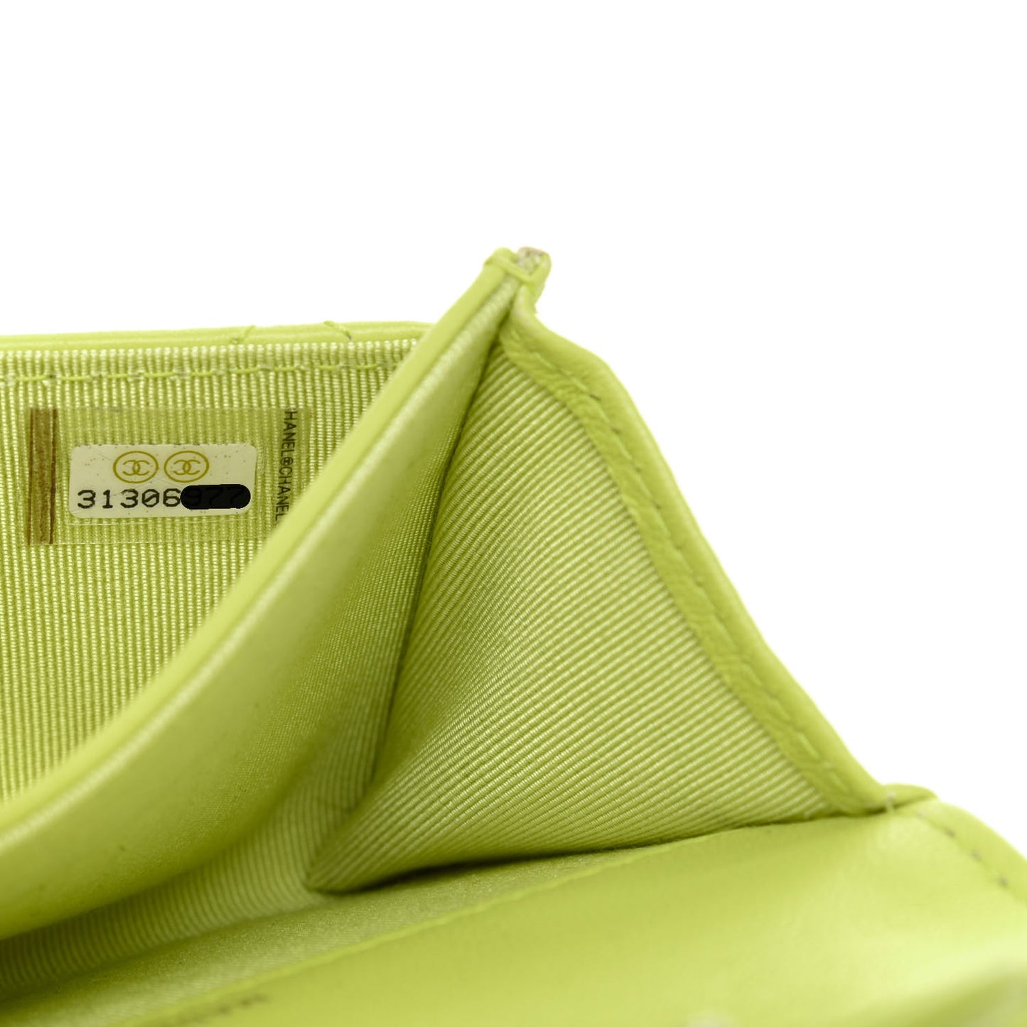 Lambskin Quilted Flap Card Holder Wallet Yellow