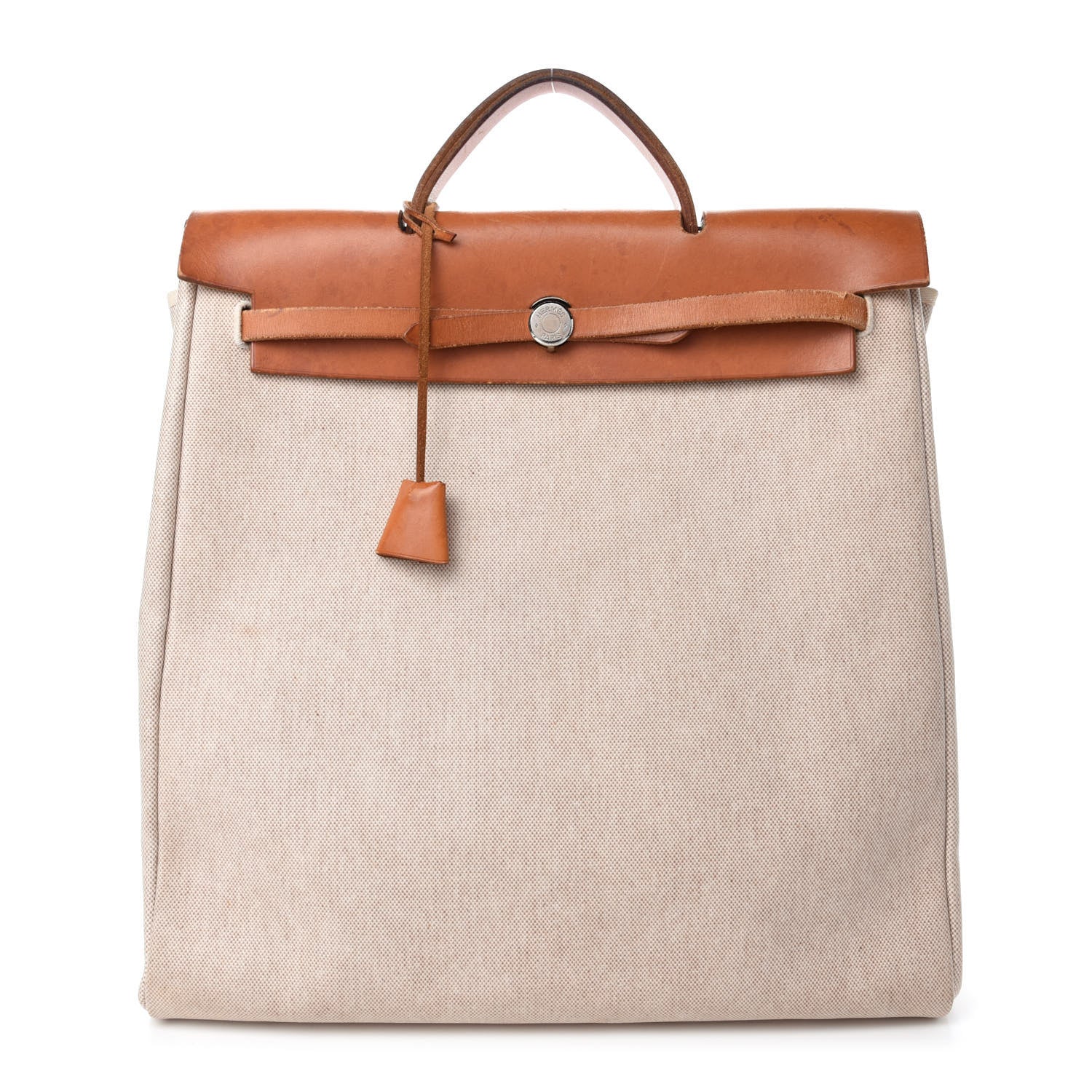 Hermes Toile Vache Calfskin Herbag 39 MM Natural 1 of 17