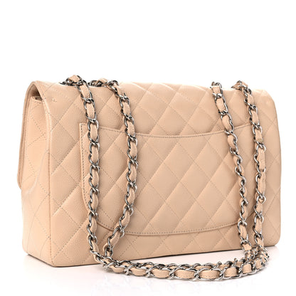 Chanel Caviar Quilted Jumbo Single Flap Beige Clair 3 of 22