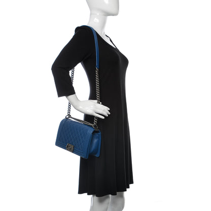 Chanel Caviar Quilted Medium Boy Flap Blue 2 of 13