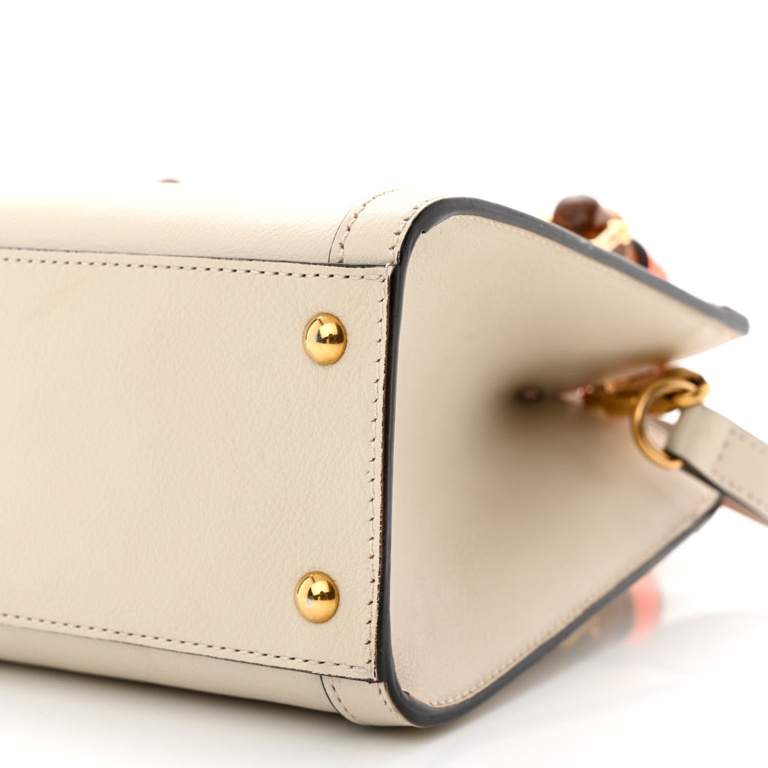 Gucci Wonka Grain Calfskin Mini Diana Tote Bag Mystic White Orange Fluo 10 of 15