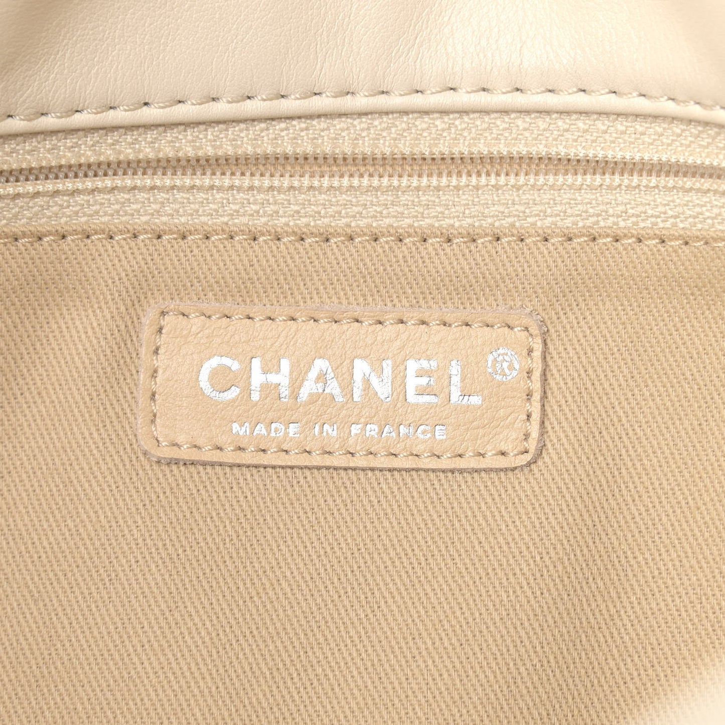 Calfskin Stitched Large Expandable Flap Bag White