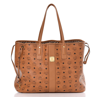 MCM Visetos Large Liz Reversible Shopper Tote Cognac 5 of 18