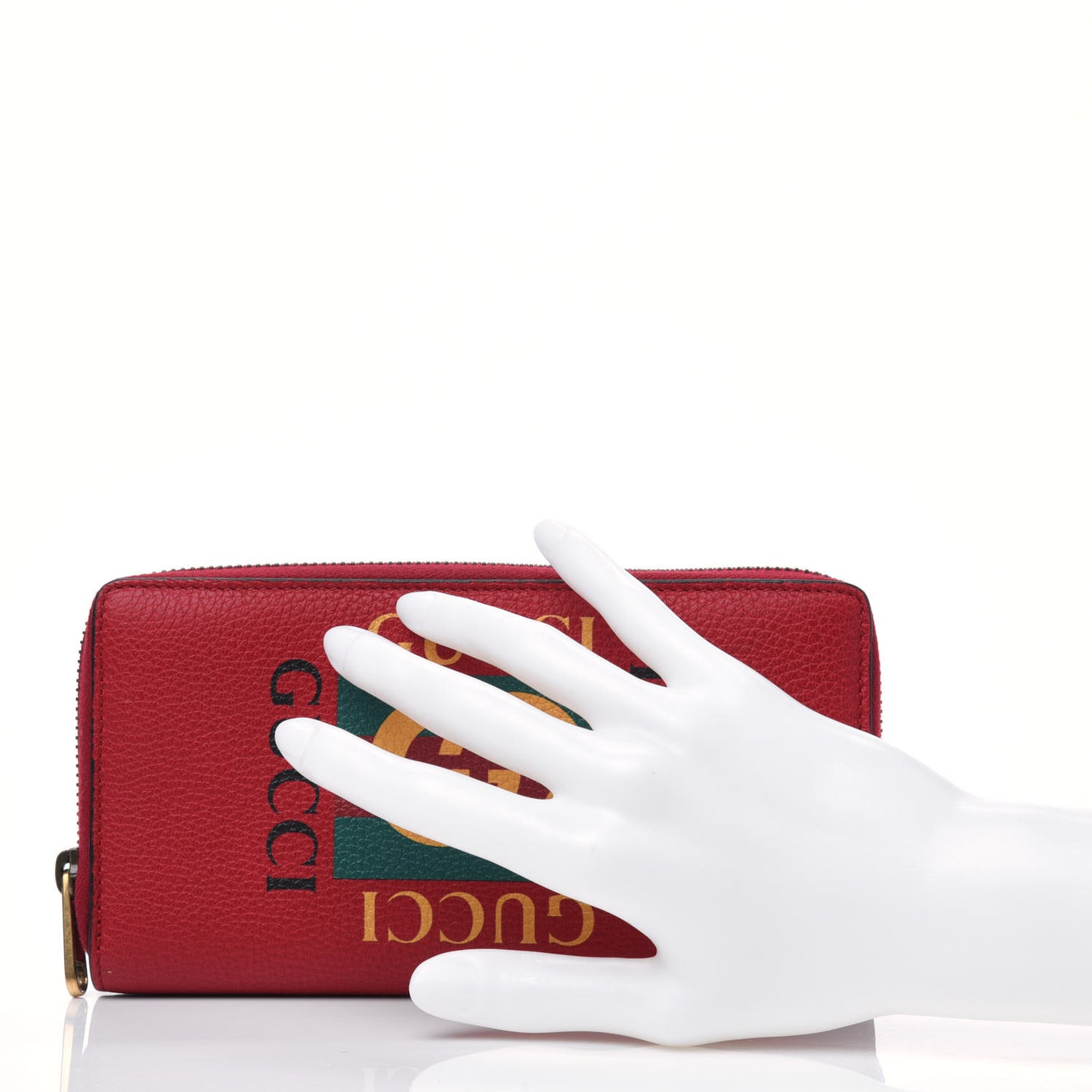Cripto Calfskin Interlocking G Logo Zip Around Wallet Hibiscus Red Giallo Black Green Red