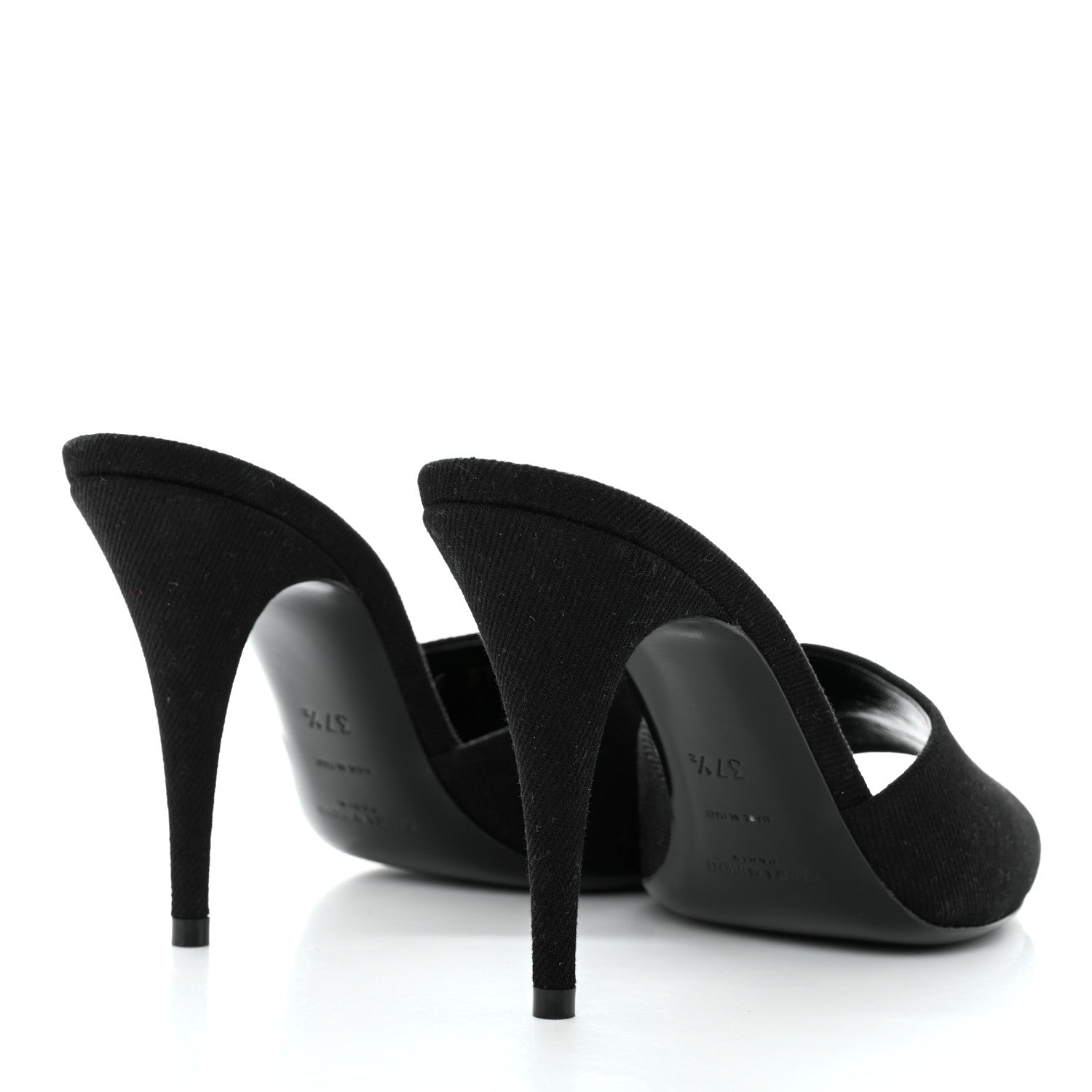 Saint Laurent Denim La 16 Mule Sandals 37.5 Black 4 of 8