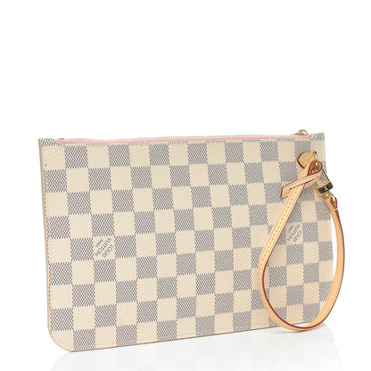 Louis Vuitton Damier Azur Neverfull MM GM Pochette Rose Ballerine 3 of 9