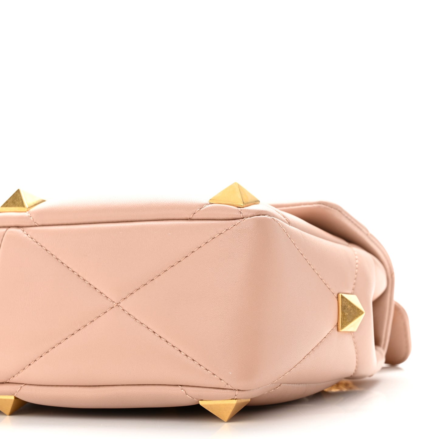 Nappa Large Roman Stud Shoulder Bag Rose Cannelle
