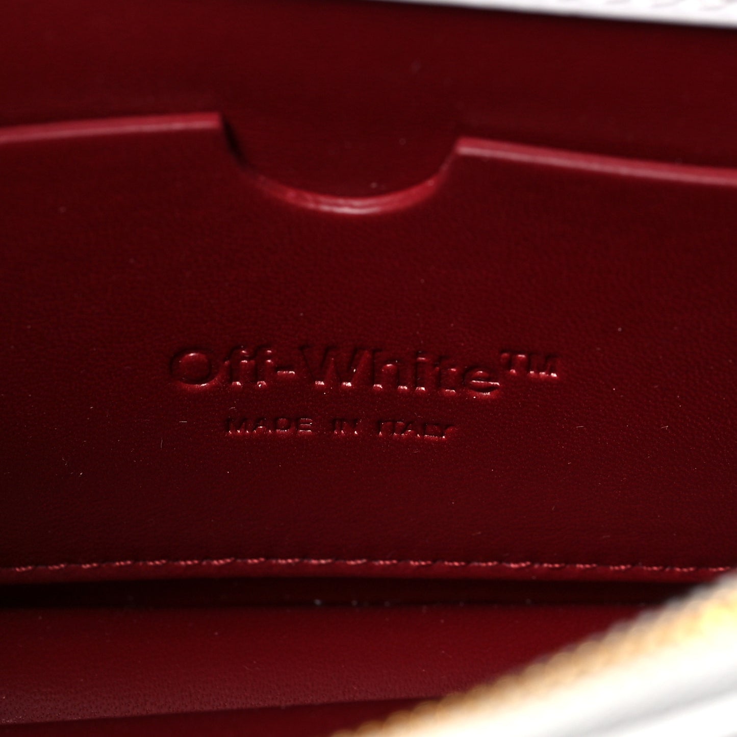 OFF WHITE Calfskin Jitney 0.5 Virgil Was Here Crossbody Bag White