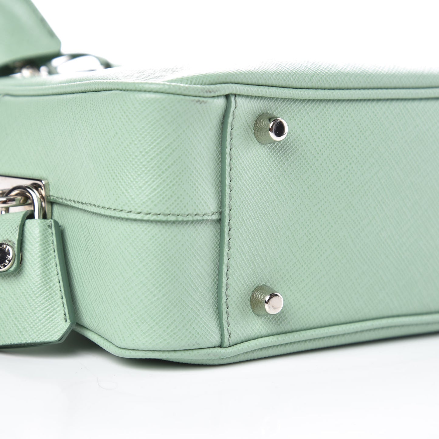 Saffiano Lux Top Handle Crossbody Bag Acquamarina