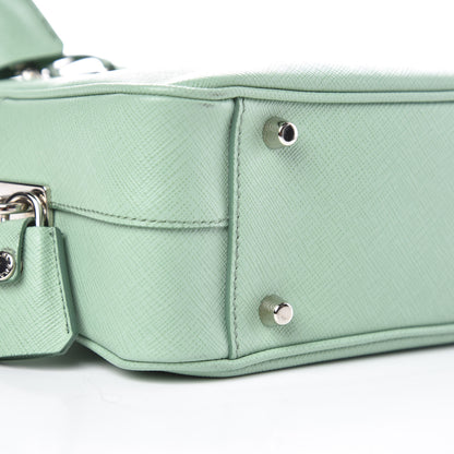 Prada Saffiano Lux Top Handle Crossbody Bag Acquamarina 8 of 9