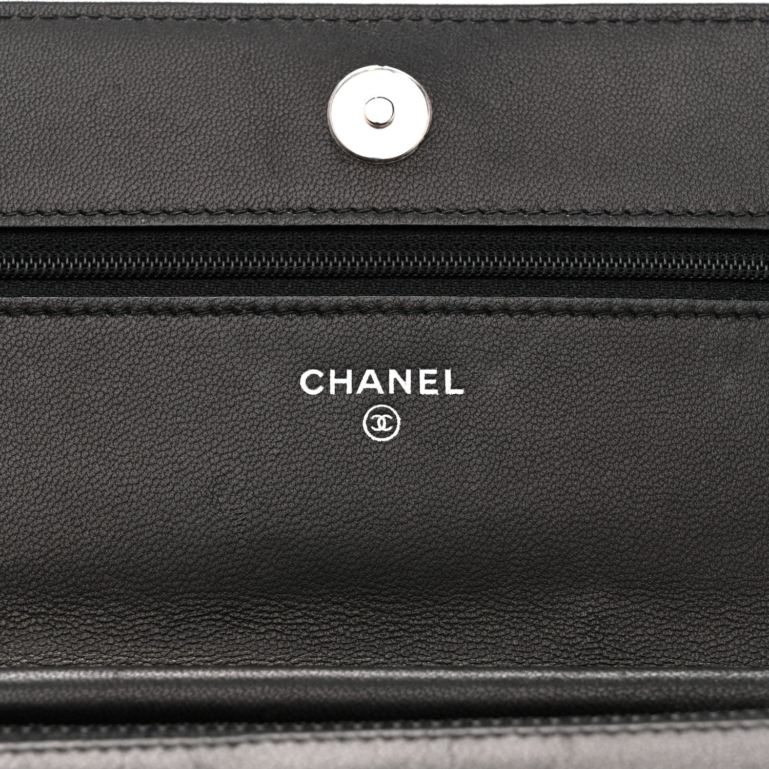 Chanel Calfskin Whipstitch Wallet On Chain WOC Black 6 of 11