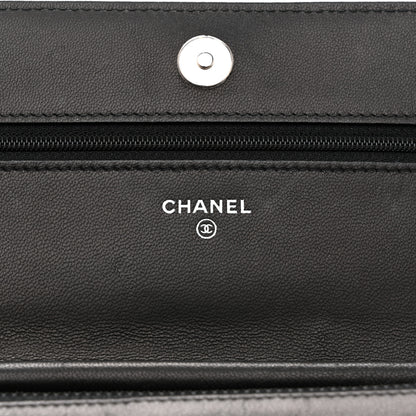 Chanel Calfskin Whipstitch Wallet On Chain WOC Black 6 of 11