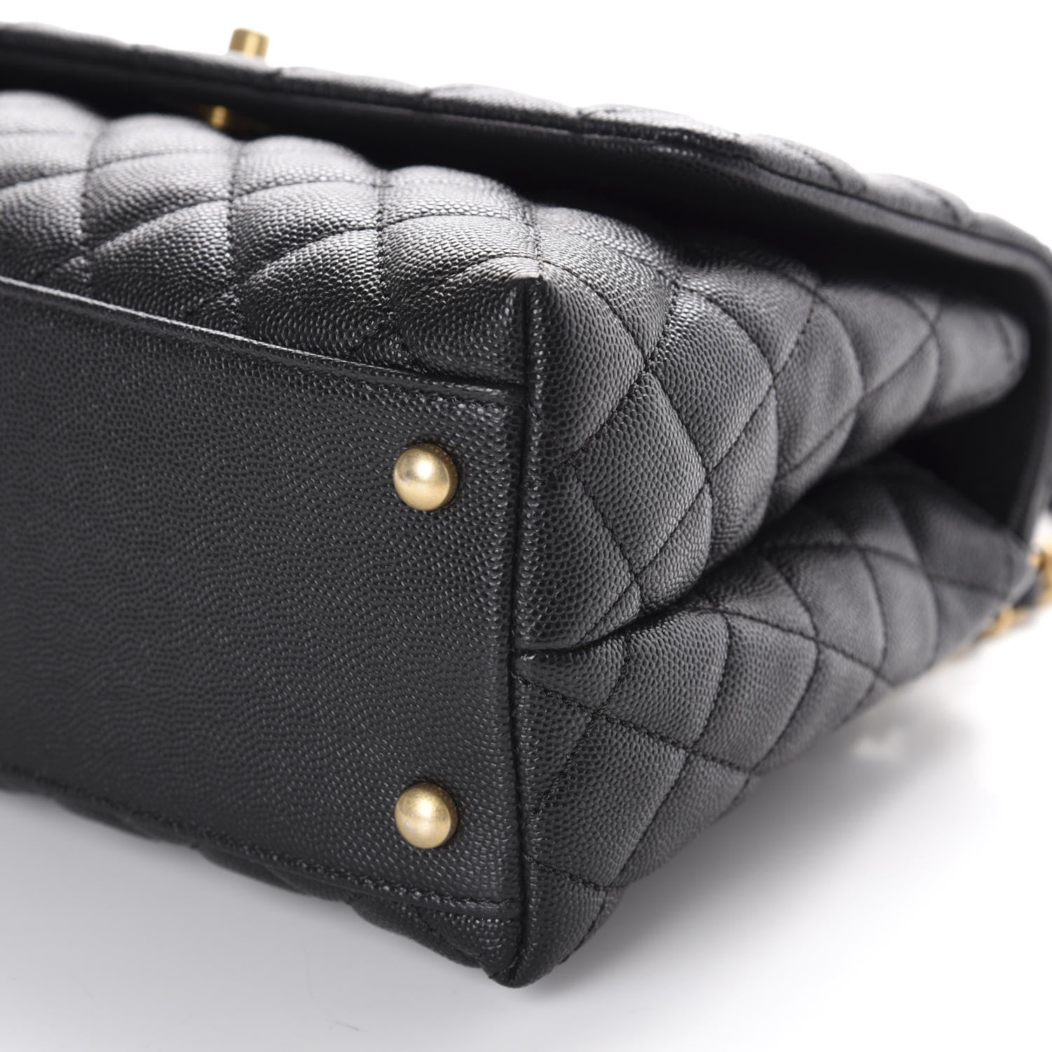 Chanel Caviar Elaphe Quilted Small Coco Handle Flap Black 7 of 11