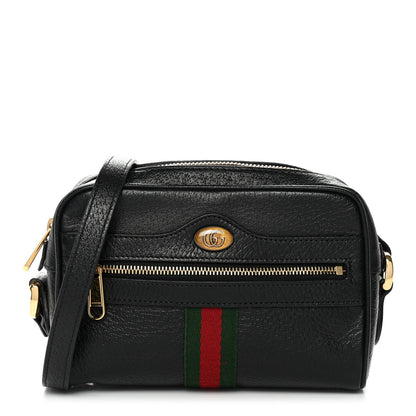 Gucci Calfskin Web Mini Ophidia Shoulder Bag Black 1 of 12